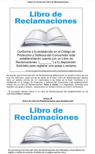Aviso Oficial — Libro de Reclamaciones (INDECOPI)